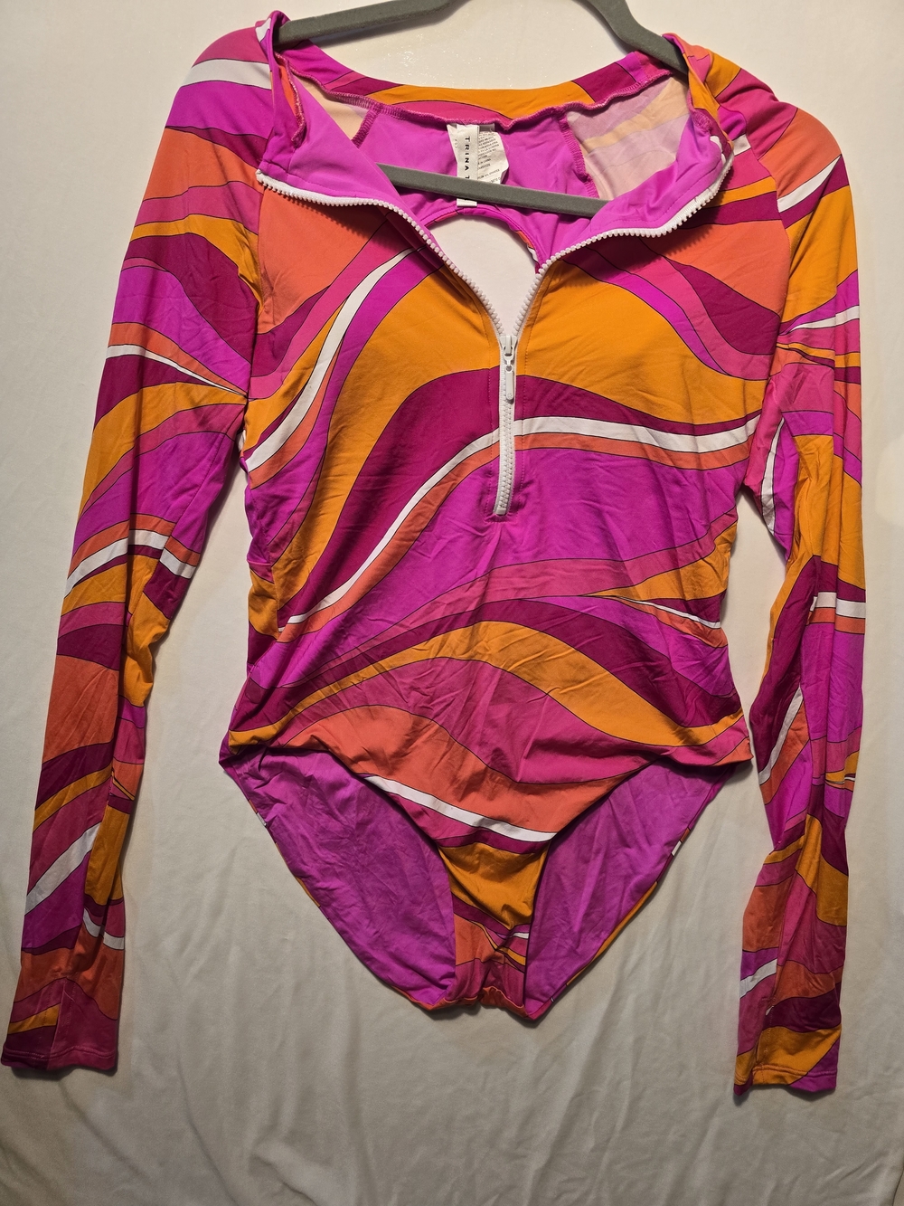 Trina Turk Vivid Vista Paddle Suit long-sleeve one-piece swimsuit